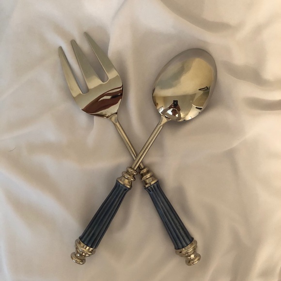 EUC Serving Set, Silver and Blue - Picture 2 of 7